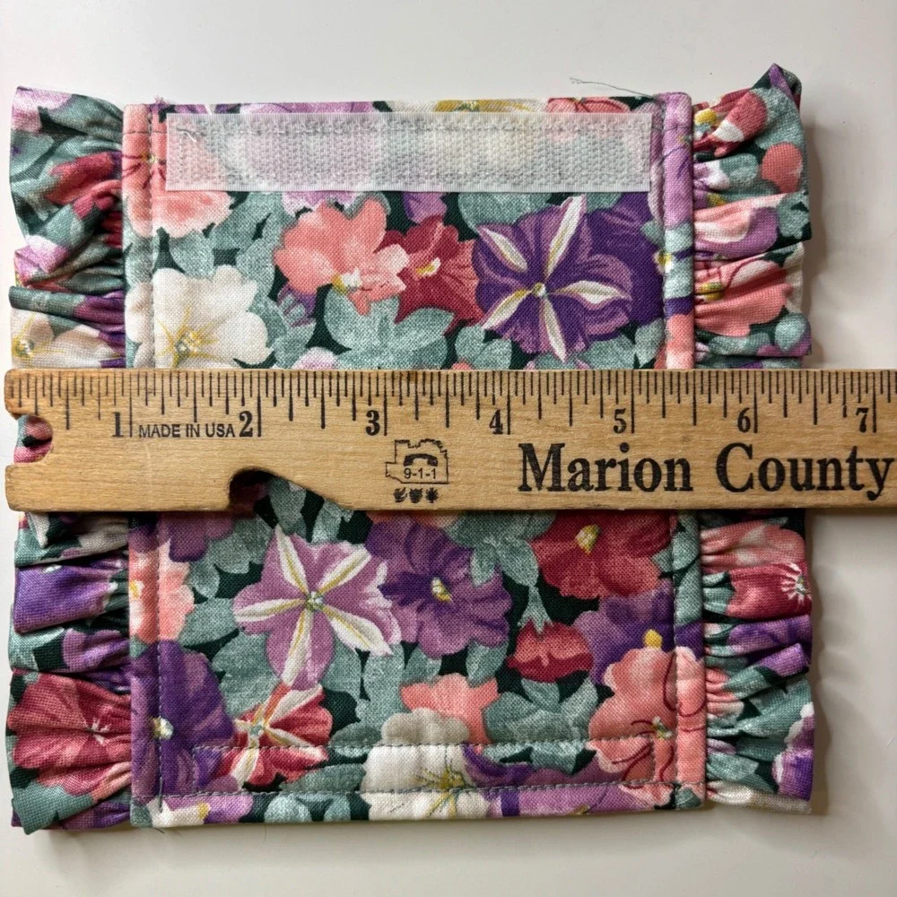 Longaberger Basket Handle Gripper Petunia Floral Ruffle Cotton 2190365